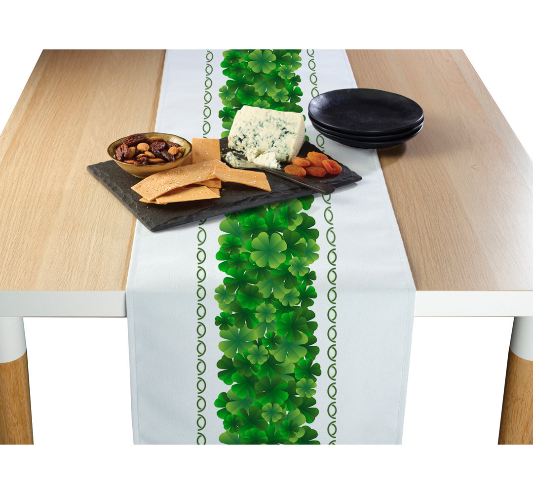 Baragrey Floral St. Patrick's Day Table Runner Red Barrel Studio® 
