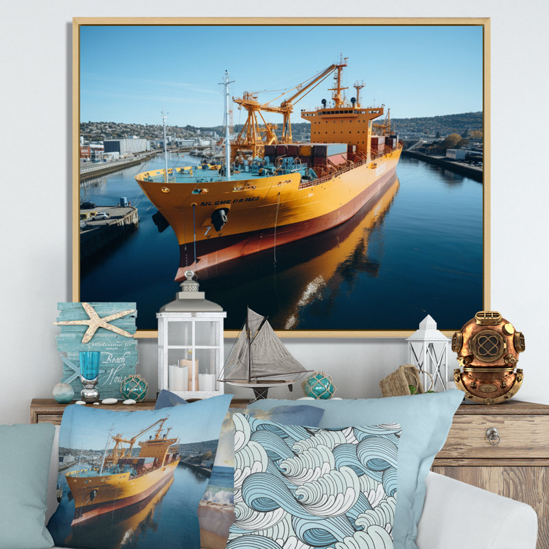 Port Port of Discovery III sur impression sur toile, H 24 po x l 32 po, Cadre photo argenté