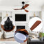Ventilateur de plafond standard à DEL à 3 pales de 42 po avec télécommande et ensemble d'éclairage pour salon-130068837