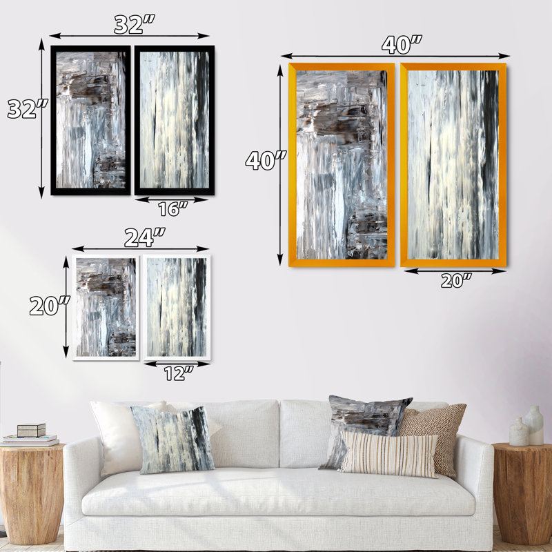 Colorfields - ensemble de 2 impressions sur toile, H 32 po x l 32 po x P 1 po, Cadre photo noir