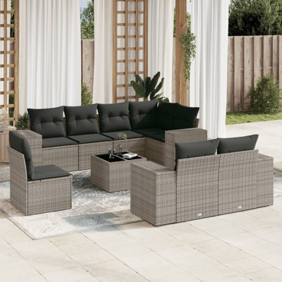 Vidaxl Garden Sofa Set Grey And Dark Grey