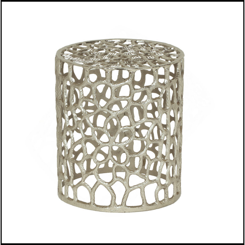Modern Mesh Stool With Unique Abstract Pattern And Durable Aluminum Frame For Outdoor And Indoor Use