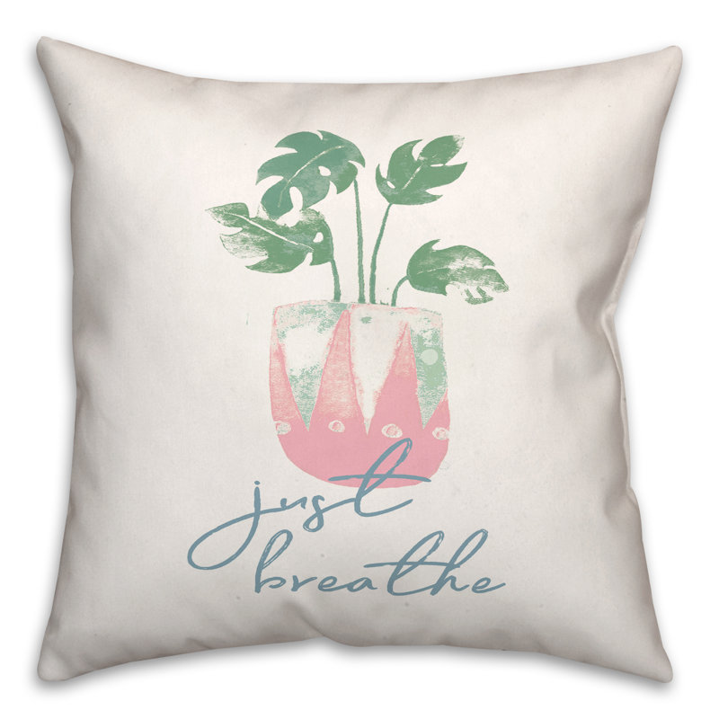  Housse et insert de coussin carré d'extérieur Just Breathe Monstera
