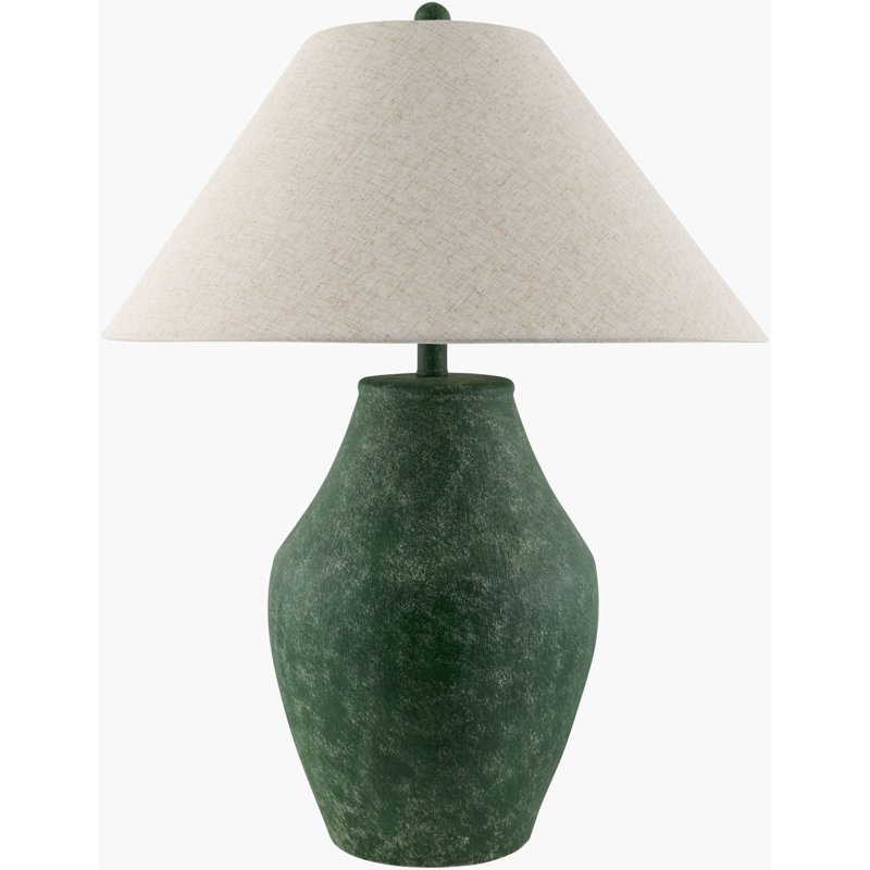 Lampe de table en céramique Hillsville, Vert, Blé