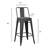 2PC Rustic Metal Barstools with Bucket Back and 4 Leg Design