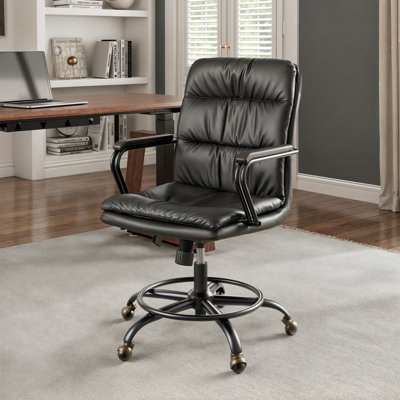 Vintage Brown Faux Leather Task Chair