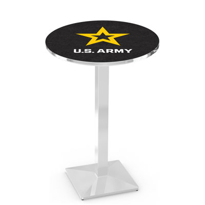 Military Round Metal Base Dining Table