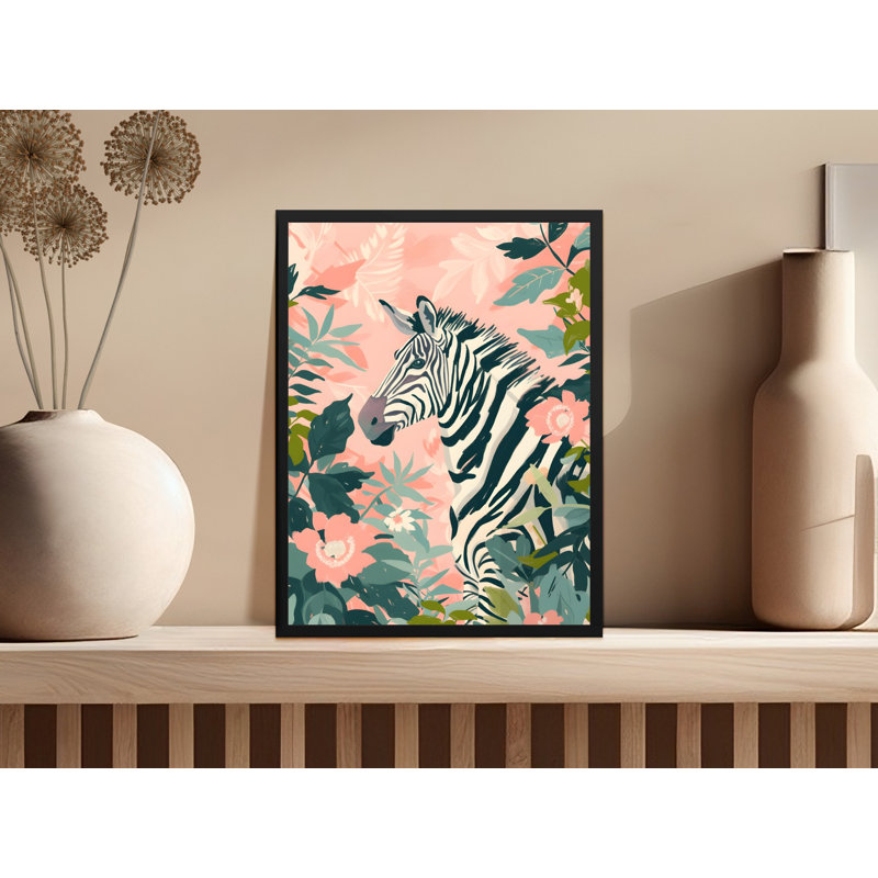 Zebra Wall Art Print, Tropical Jungle Art, Animal Wall Decor, Home Decor, Framed Art Print, Available in Multiple Sizes Wall Art