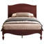 Structure de lit double en bois avec tête de lit, lit plateforme rétro, tête de lit arquée traditionnelle et pied de lit, grand rangement sous le lit, aucun sommier nécessaire, assemblage facile, noyer foncé-1385265308-1385265311