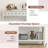 Lark Manor 60" Console Table Retro Entryway Sofa Table With 4 Drawers & Open Shelf Hallway White