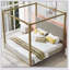 Upholstery Canopy Platform Bed With Headboard And Metal Frame-68040986-68040982