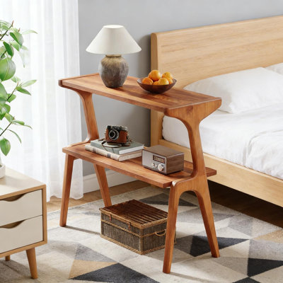 Table d'appoint de style contemporain, table de bout à 2 niveaux, table de bout Farmhouse, table de chevet élégante