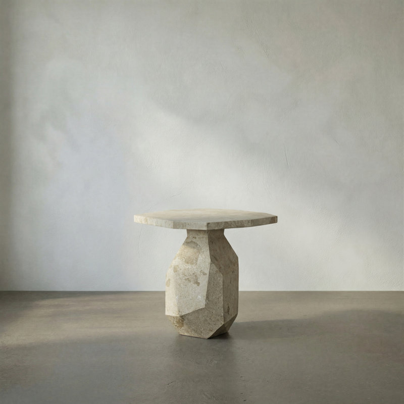 Polyhedron Marble End Table