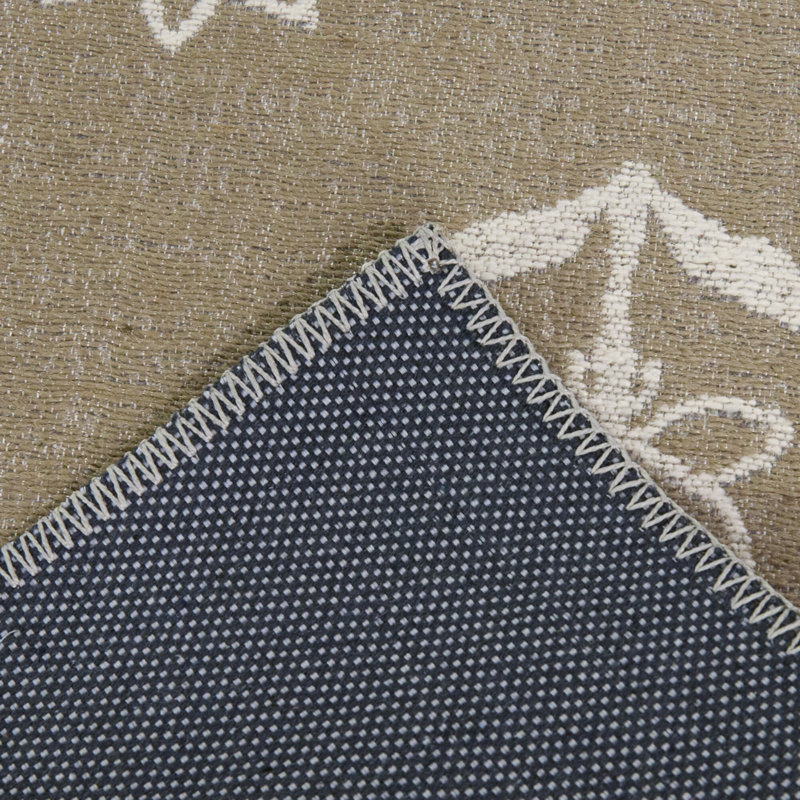 Evyenia Tan Modern Floral Area Rug, Rectangle 5'3" x 7'