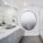 Salahuddin 9.75" Lighted Wall Mount Magnified Makeup Mirror, Direct Wire
