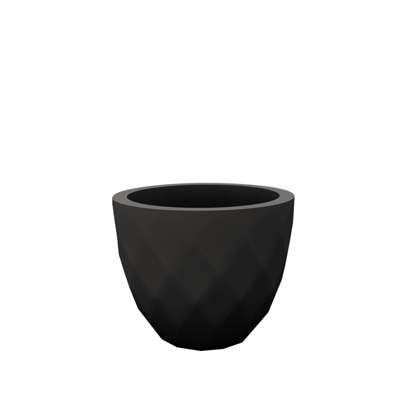Vases Resin Pot Planter, 17.75" H x 21.75" W x 21.75" D, Black