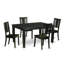 Ensemble de table de salle à manger 7 pièces composé d'une table de salle à manger rectangulaire avec rallonge papillon et 6 chaises-767339754-762763090-755755030
