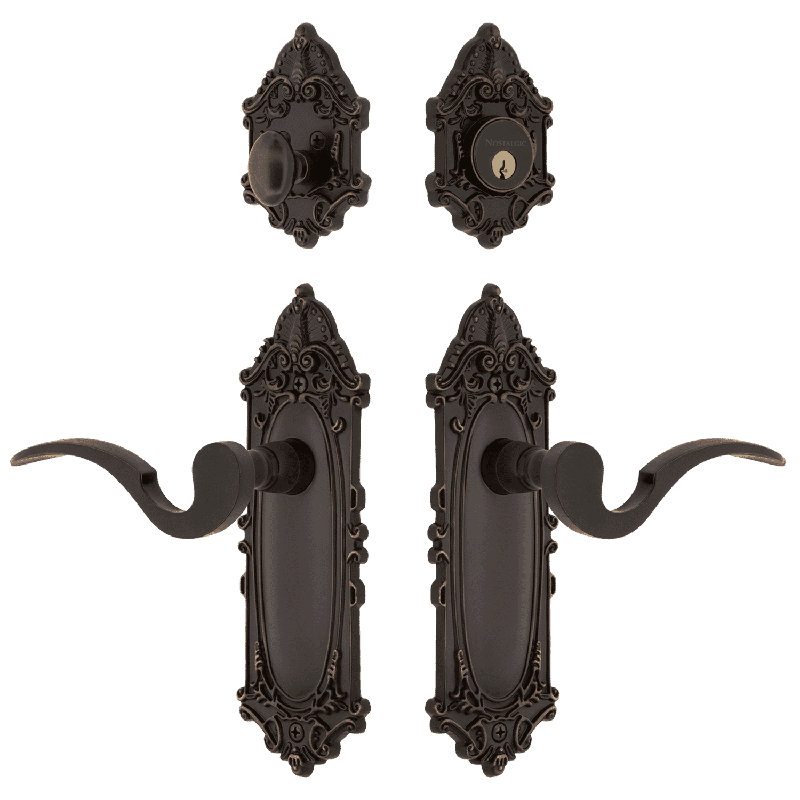 Nostalgic Warehouse Victorian Entry Set with Manor Lever, Timeless Bronze, 2.75