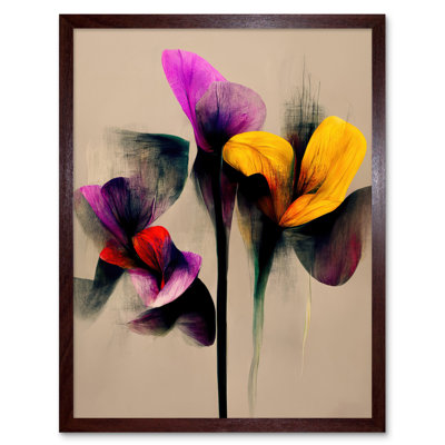 Abstract Floral Iris Flowers Artwork - Print