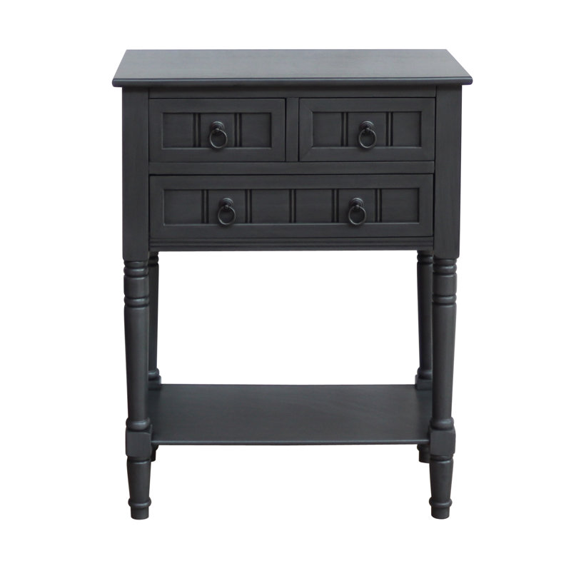 Bertero 24'' Console Table, Gun Metal