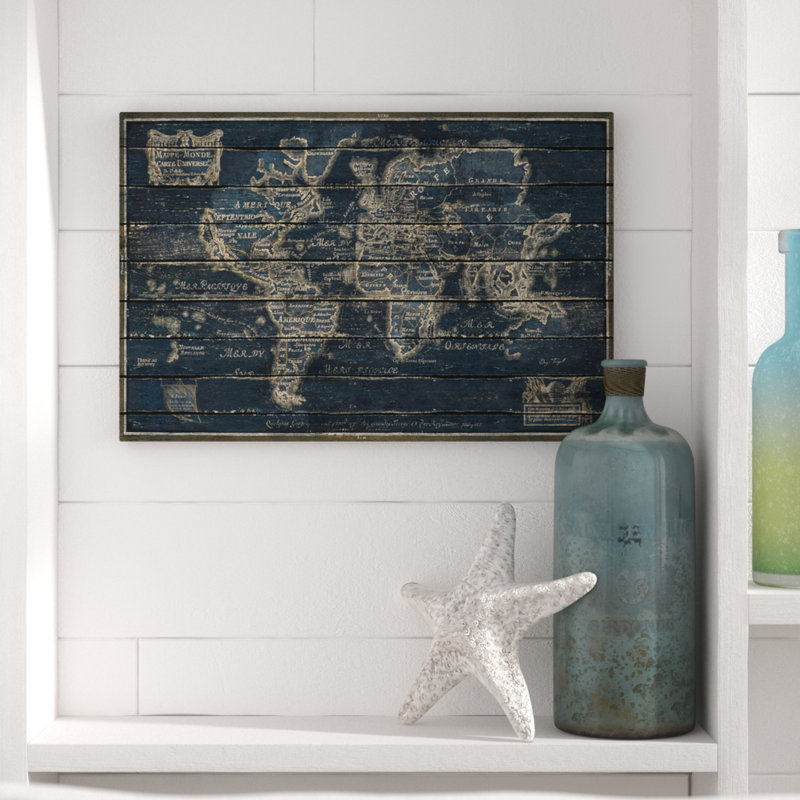 « Mappe Monde », art graphique sur toile tendue, H 12 po x l 18 po x P 1,5 po