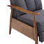 Fauteuil inclinable avec revêtement en lin gris foncé et pieds réglables pour un revêtement en mousse haute densité