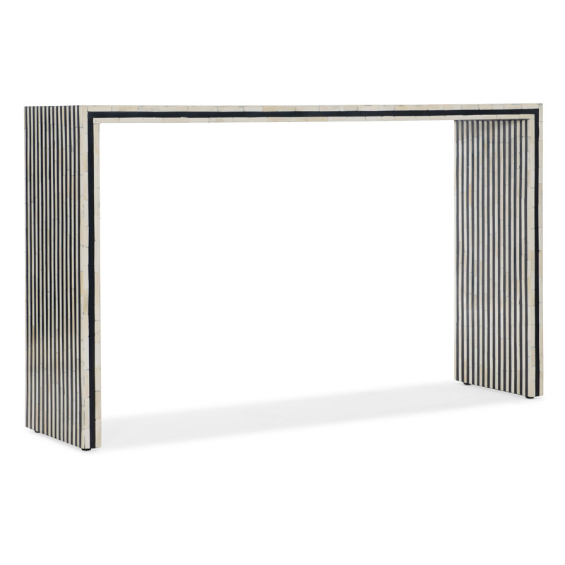 Black and White Rectangular Wood Metal Console Table
