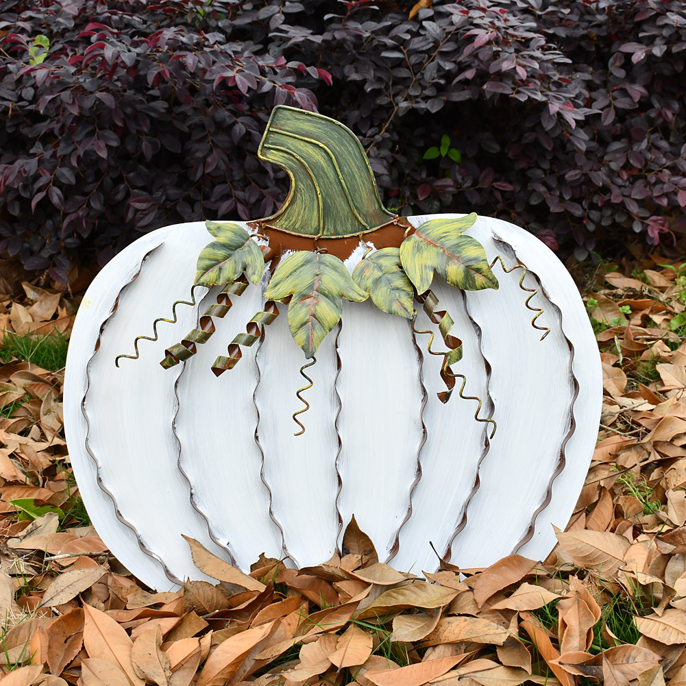 The Holiday Aisle® Standing Flat Pumpkin Figurine & Reviews | Wayfair