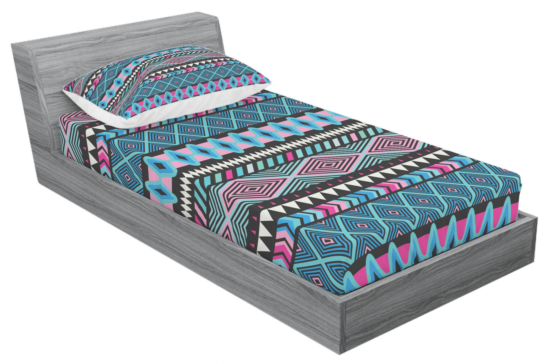Ambesonne Vector Vintage Style with Boho s and Shape Geometric Sheet ...