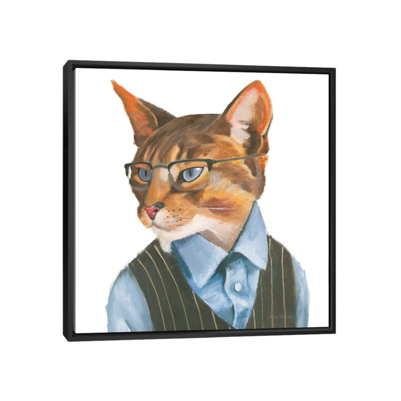 « cattitude iv » par myles sullivan, reproduction d’impression sur toile tendue, H 18 po x l 18 po x P 1,5 po, Pas de tapis