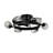 25.8''  Industrial Ceiling Fan With Remote Control ,5 Abs Blades Small Size Ceiling Fan For Living Room, Dining Room, Bedroom, Family Room, Matte Black ,6 Pcs*E26 (Does Not Include Light Bulbs)