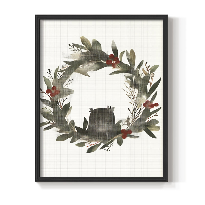 «Christmas Holiday Art» CECLXI, reproduction d'art encadrée - bois massif, Noir, noir, noir, noir, H 15 po x l 12 po