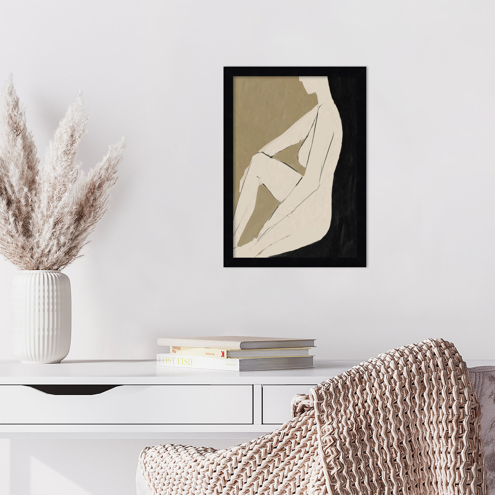 Chamois Chill by Dan Hobday - Single Picture Frame Print, Black Framed, 17" H x 12" W