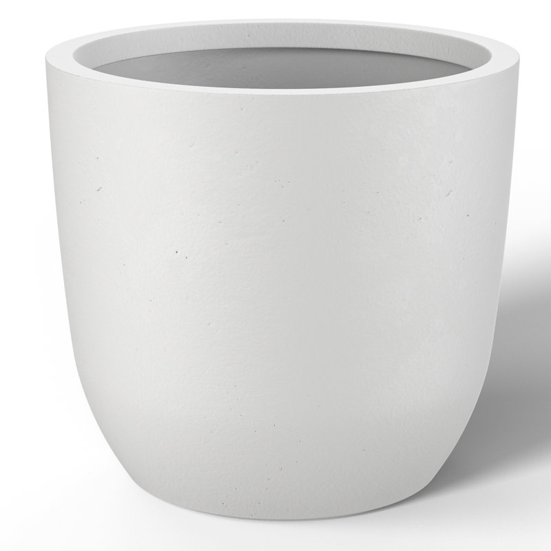 Karola Pot Planter, Crisp White, 15.5" H x 17" W x 17" D