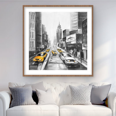Yellow Taxis in New York - Scenic Transportation Print Decor