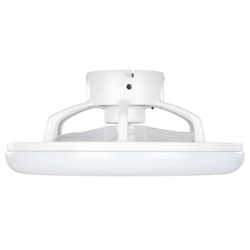 Fransen Ceiling Fan with LED Lights, White/Black