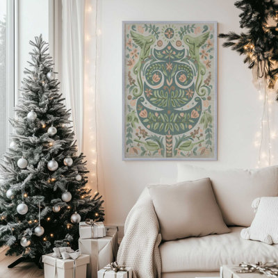 Floral Folk Christmas Tree II Print in a Frame