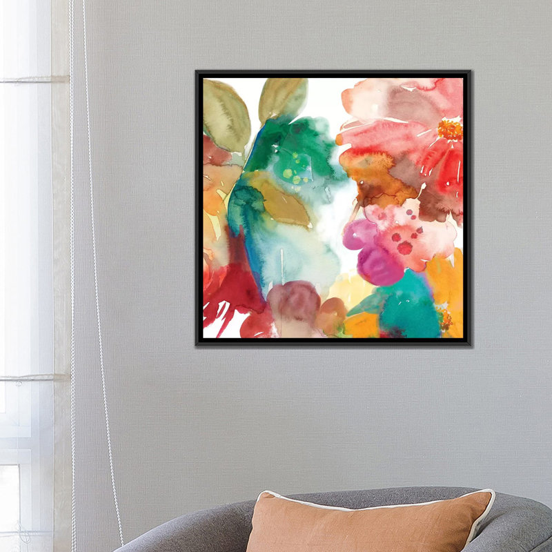 « elena ii », reproduction sur toile, H 18 po x l 18 po x P 1,5 po, Toile avec cadre noir, Pas de tapis