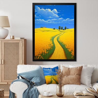 «Golden Blossoming Fields Under A Deep Blue Sky», reproduction sur toile