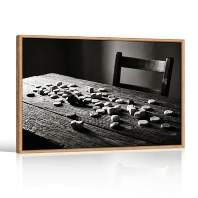 Ensemble de 1 tableau sur toile représentant un jeu de dames