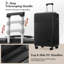 Ensemble de 5 valises semi-ouvertes à ouverture semi-rigide avec valise légère et port USB TSA-1790315296