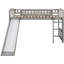 Lit mezzanine simple gris avec glissade et - pour les petits espaces, lecture sous le lit, contreplaqué de pin massif, assemblage en 20 minutes, idéal pour les maisons, espace limité, crée un espace confortable en dessous, pin, facile