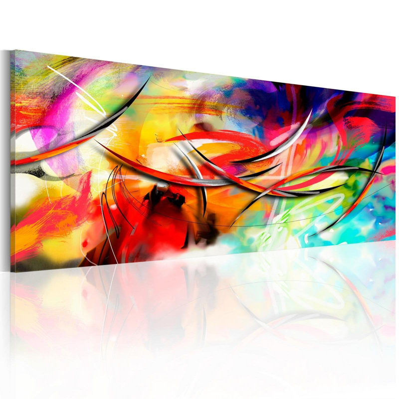 Impression sur toile - Danse de l'arc-en-ciel, H 16 po x l 47 po x P 1 po