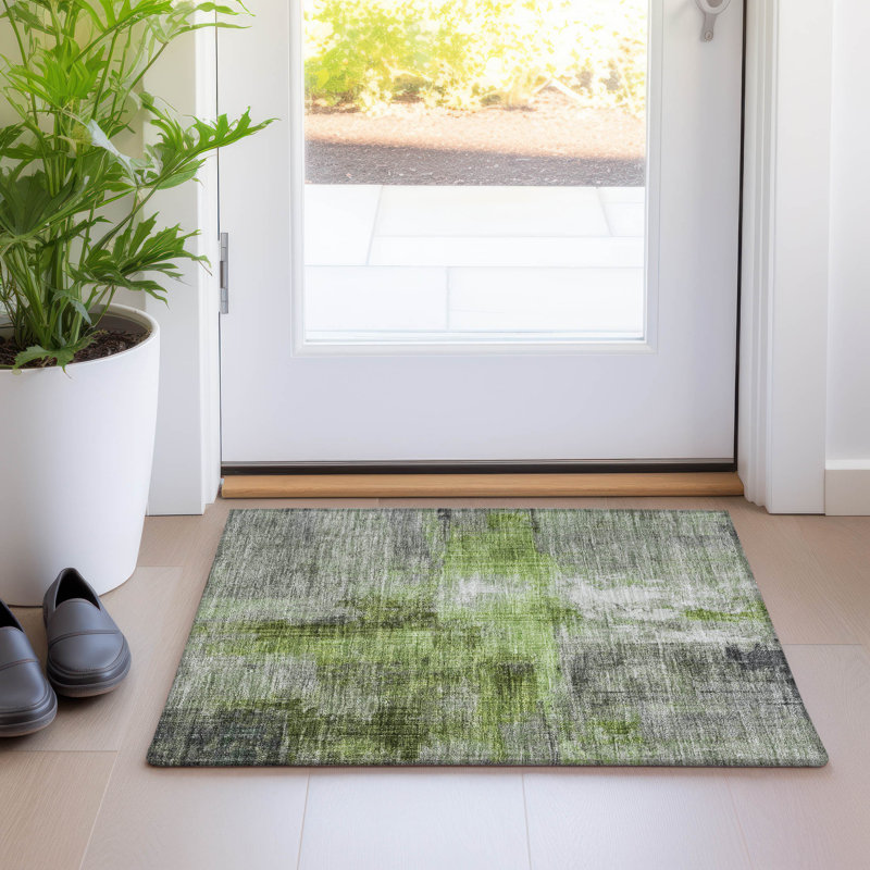 Tapis intérieur / extérieur lavable à la machine Xhevrie, Rectangle 1 pi 8 po x 2 pi 6 po