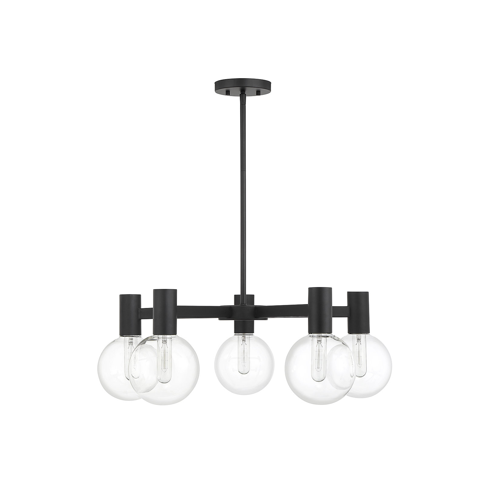 Rorem Chandelier, Matte Black, 5 Lights