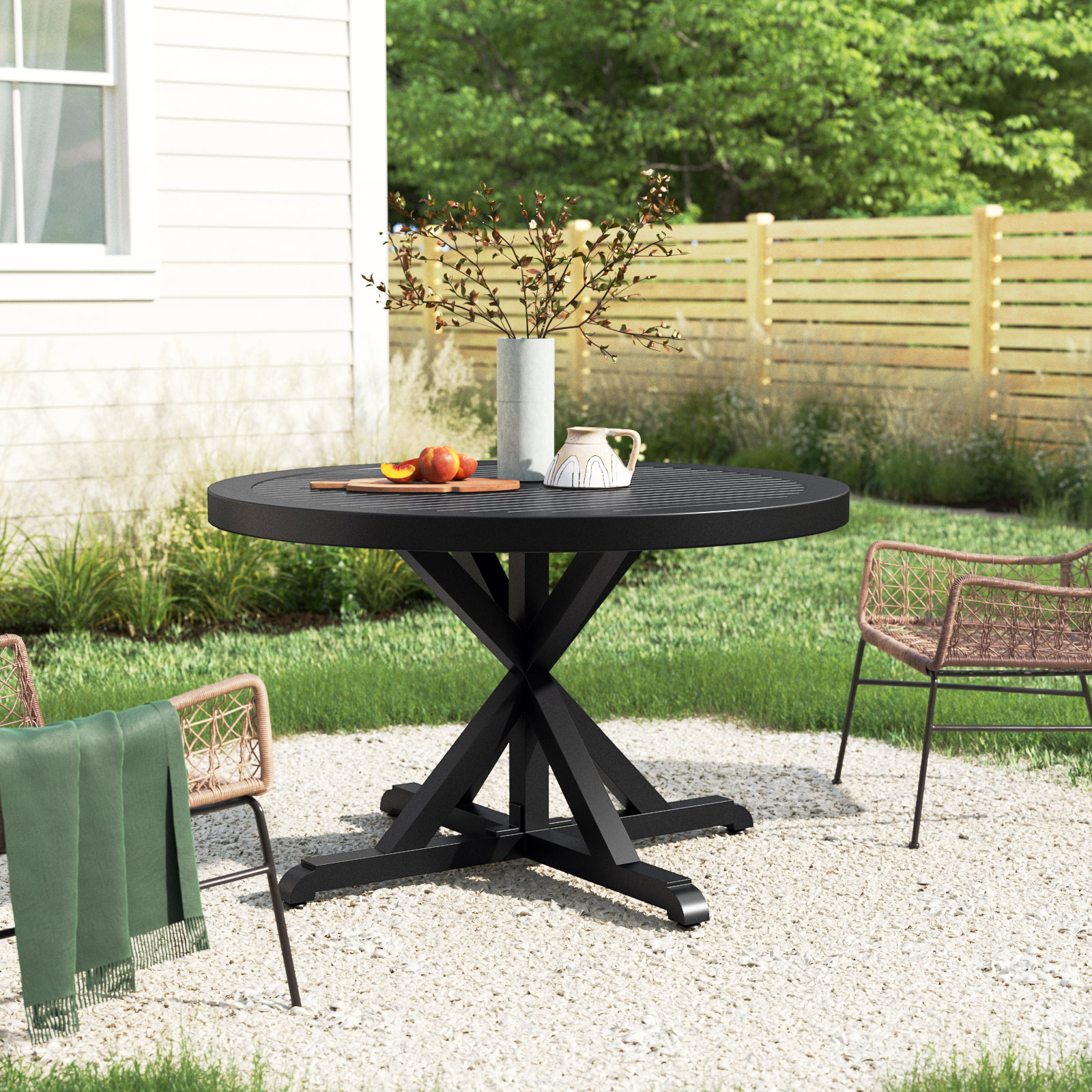 Monterey 47.99'' Aluminum Outdoor Dining Table, 29.5'' H x 48" W x 48" L