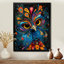 Impressionnant portrait de paon sur fond noir III - paon animal-1368551115-1368551109