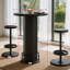 Ensemble de table de bar ronde, table basse en bois avec 2 chaises