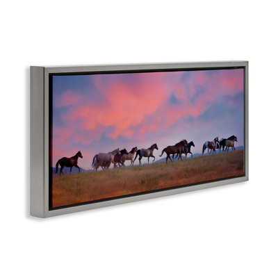 "Wild Horses at Sunset Grain", art mural sur toile flottante par PHBurchett
