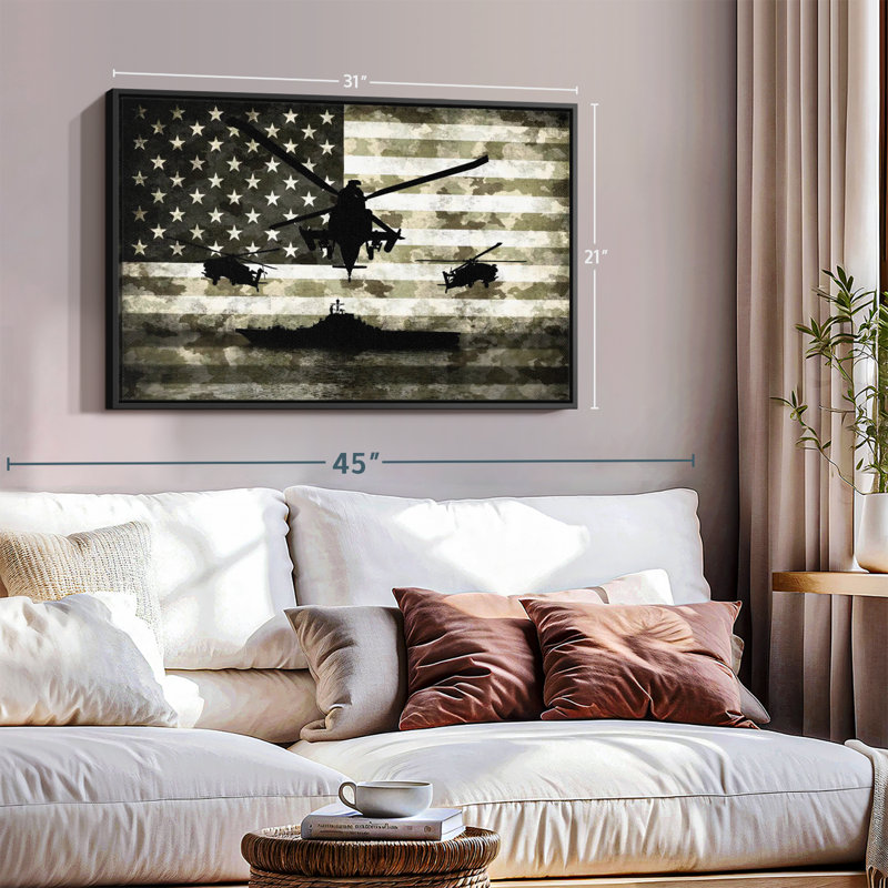 " Navy Camo USA Flag " Print, 21" H x 31" W